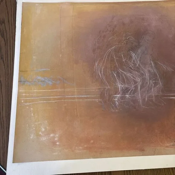 Signed 1987 MARIA SCOTTI: STUDY WITH THREE WOMEN Pastel / Graphite On Paper